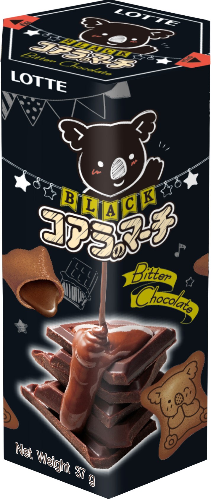  樂天小熊餅乾 濃黑巧克力 37G